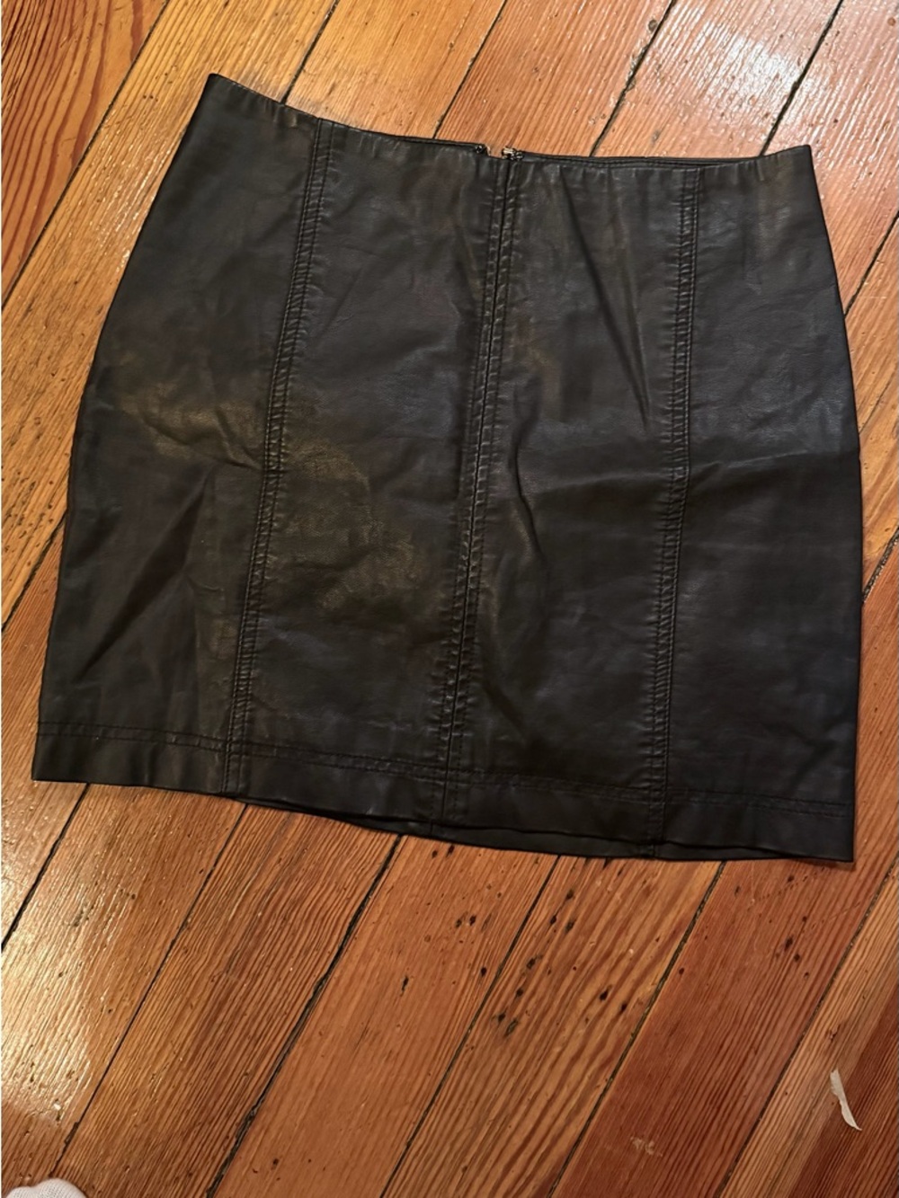 Free People Black Faux Leather Mini Skirt